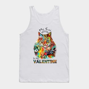 My Cat is my Valentine Tshirt Tank Top